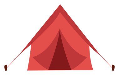 Kırmızı çadır, illüstrasyon, beyaz arkaplanda vektör.