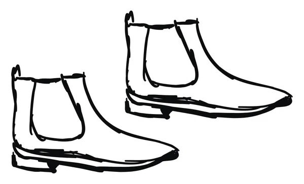Boots sketch, illustration, vector on white background. — Stock Vector