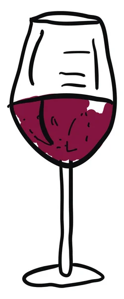 Glass of wine, illustration, vector on white background. — Stock Vector