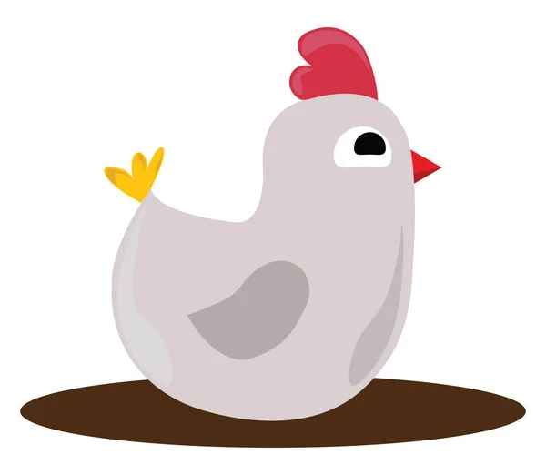 Witte kip, illustratie, vector op witte achtergrond. — Stockvector
