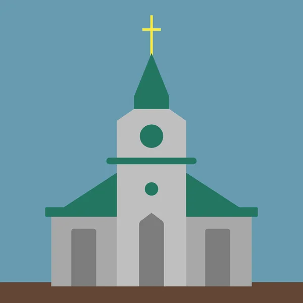 Kerk, illustratie, vector op witte achtergrond. — Stockvector