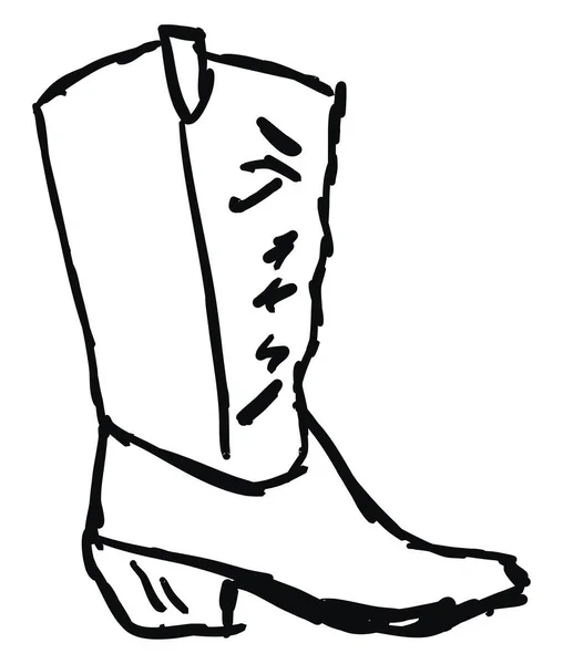 Bottes de cowboy croquis, illustration, vecteur sur fond blanc . — Image vectorielle