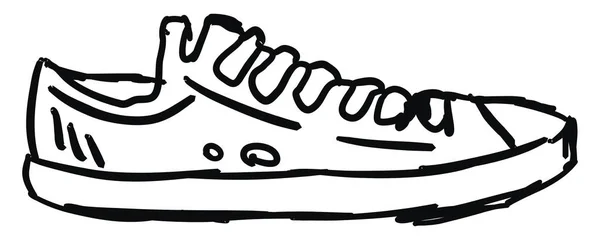 Sneakers croquis, illustration, vecteur sur fond blanc . — Image vectorielle