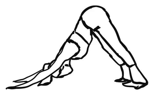 Chica haciendo yoga, ilustración, vector sobre fondo blanco . — Vector de stock
