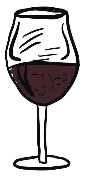 Glass full of wine, illustration, vector on white background. — Stock Vector