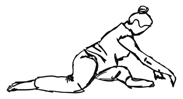 Deer yoga pose, illustration, vector on white background. — ストックベクタ