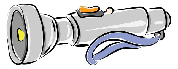 Old flashlight, illustration, vector on white background. — Stock Vector