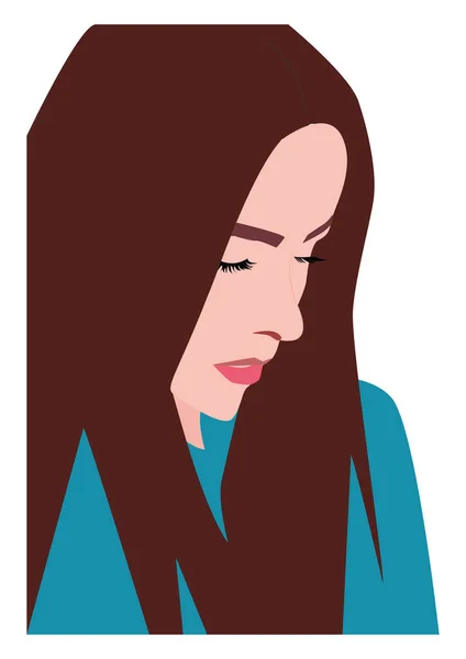 Chica con el pelo rojo, ilustración, vector sobre fondo blanco. — Vector de stock