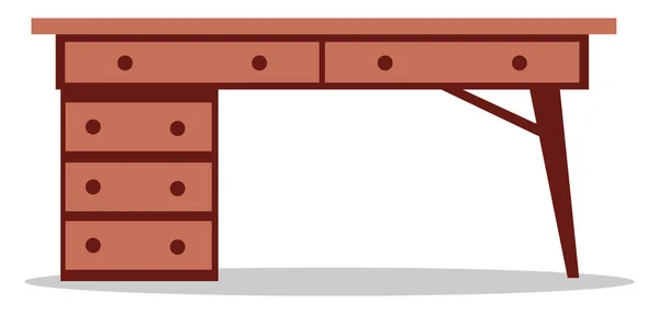 Mesa de madeira, ilustração, vetor sobre fundo branco. —  Vetores de Stock