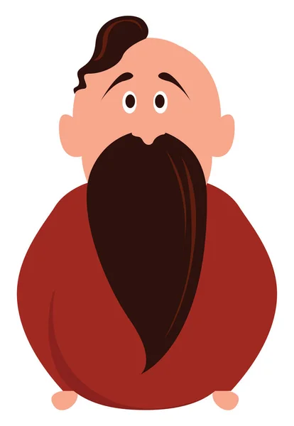 Homem com barba, ilustração, vetor sobre fundo branco . —  Vetores de Stock