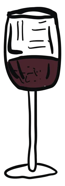 Full wine glass, illustration, vector on white background. — ストックベクタ