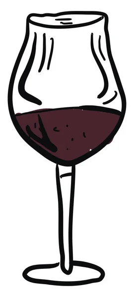 Glass of wine drawing, illustration, vector on white background. — Stock Vector