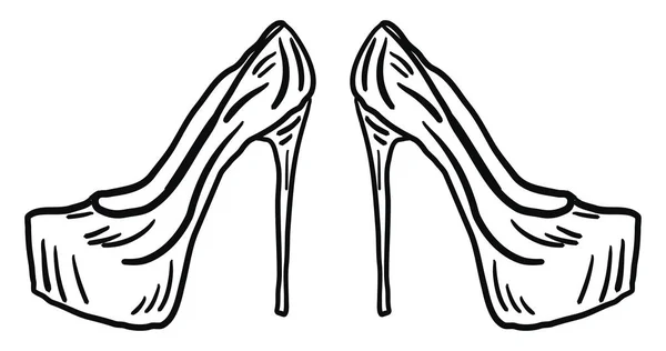 女鞋画图，白色背景上的矢量. — 图库矢量图片