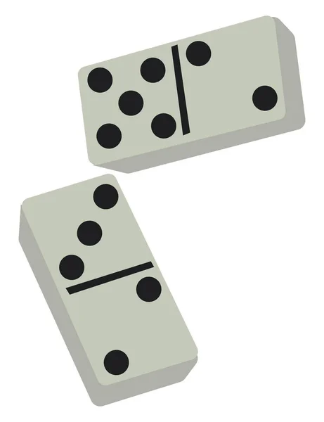 Dominoes, illustration, vector on white background. — ストックベクタ