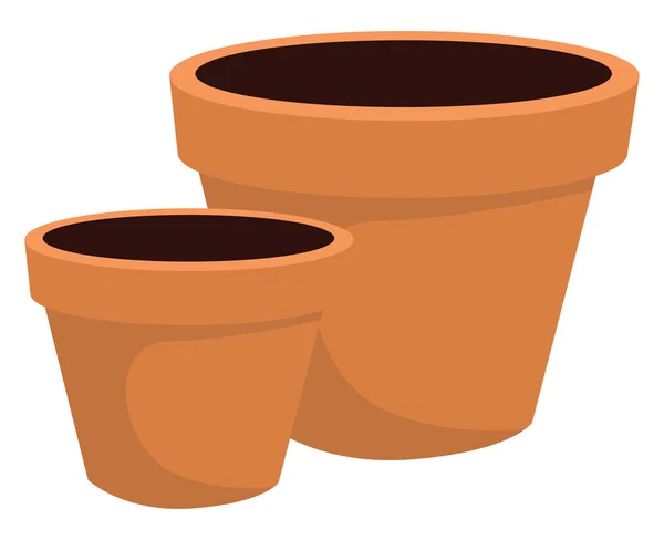 Bloempot met vuil, illustratie, vector op witte achtergrond. — Stockvector