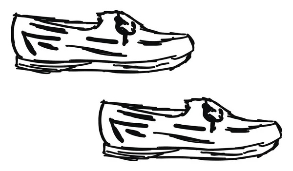 Zapatillas de deporte dibujo, ilustración, vector sobre fondo blanco . — Archivo Imágenes Vectoriales