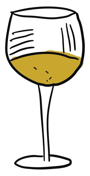 Glas witte wijn, illustratie, vector op witte achtergrond. — Stockvector