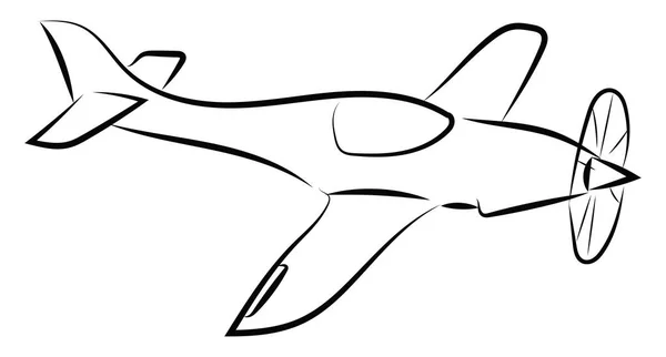 Letadlo skica, ilustrace, vektor na bílém pozadí. — Stockový vektor