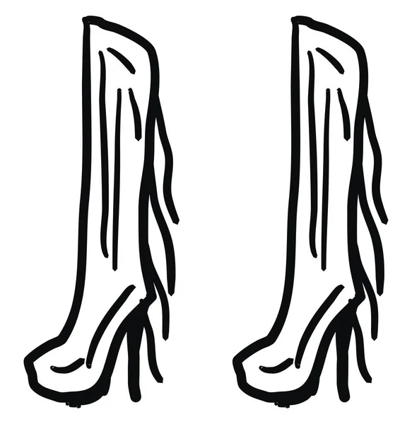 Indian boots sketch, illustration, vector on white background. — ストックベクタ