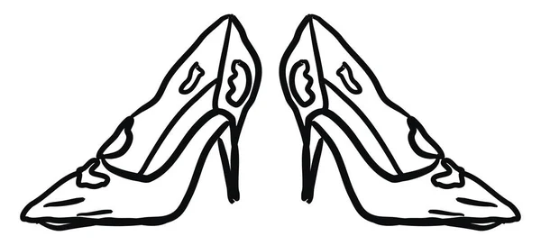 Sepatu wanita, ilustrasi, vektor pada latar belakang putih . - Stok Vektor