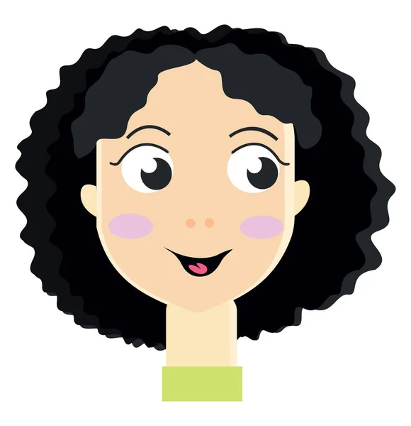 Señora con el pelo negro, ilustración, vector sobre fondo blanco . — Vector de stock