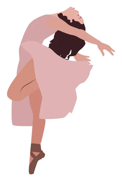 Chica bailando ballet, ilustración, vector sobre fondo blanco . — Archivo Imágenes Vectoriales