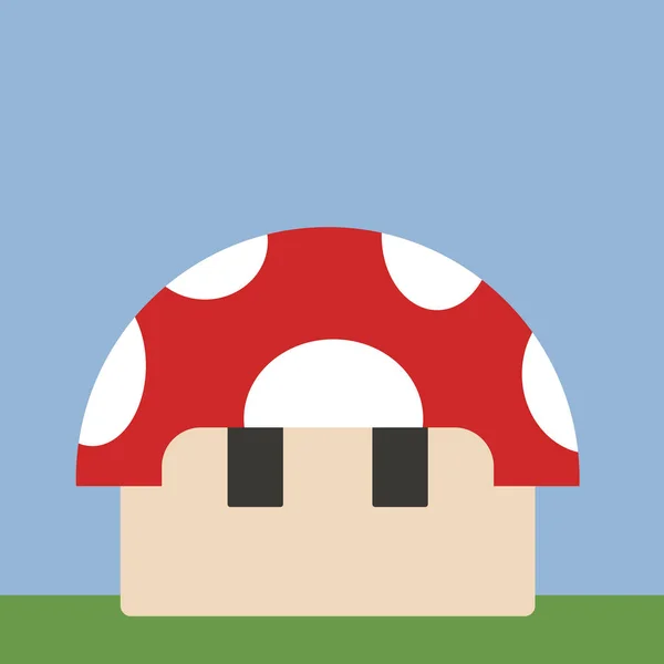 Mushroom house, illustration, vector on white background. — Stock Vector