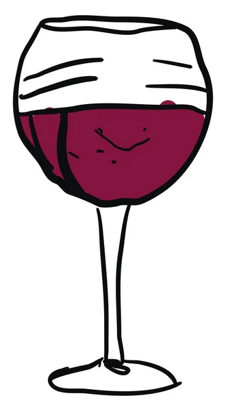 Wine glass with wine, illustration, vector on white background. — ストックベクタ