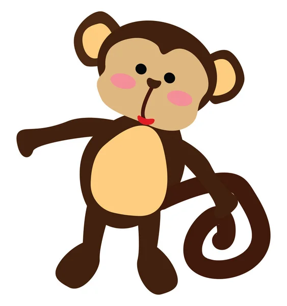 원숭이 장난감, 삽화, 흰색 배경 위의 벡터. — 스톡 벡터