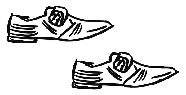 Mans shoes drawing, illustration, vector on white background. — ストックベクタ