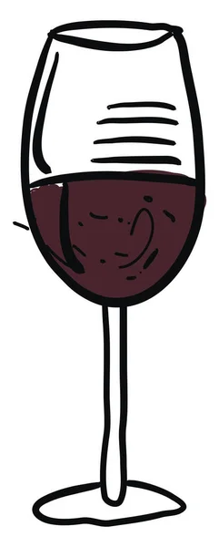 Vinho tinto em vidro, ilustração, vetor sobre fundo branco. — Vetor de Stock