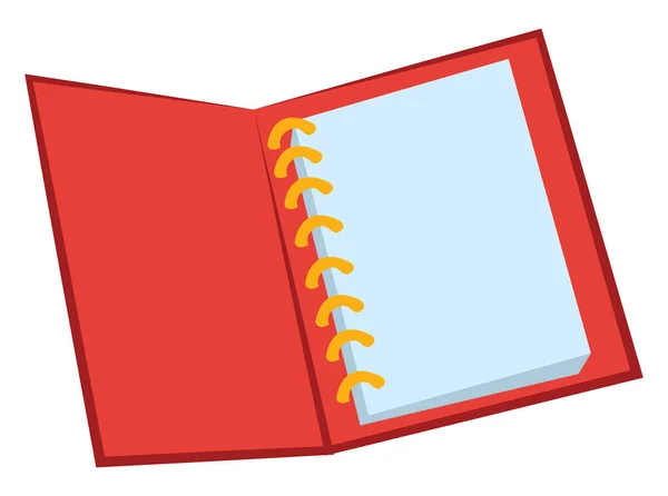 Carnet rouge, illustration, vecteur sur fond blanc . — Image vectorielle