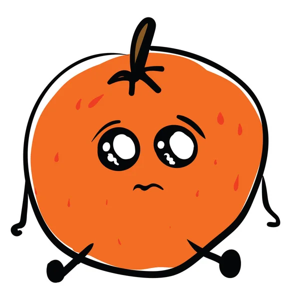 Traurig orange, Illustration, Vektor auf weißem Hintergrund. — Stockvektor