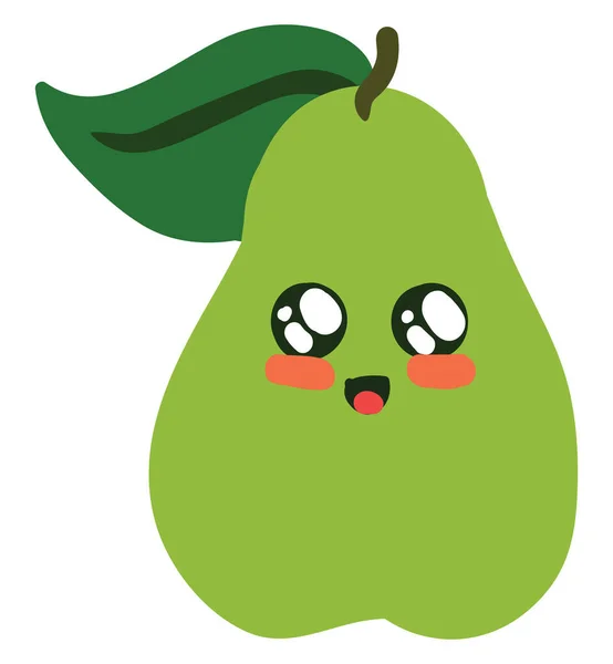 Cute pear, illustration, vector on white background. — Stock Vector