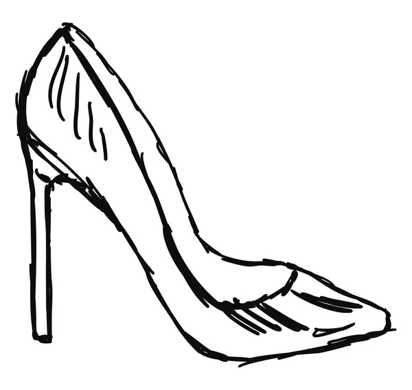 Drawing of a shoe, illustration, vector on white background. — ストックベクタ