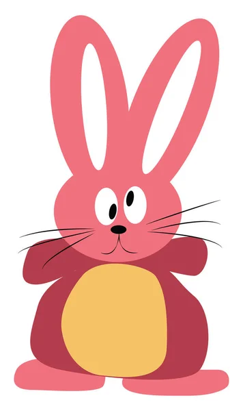 Pink rabbit, illustration, vector on white background. — Stock Vector