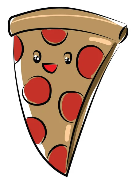 Pizza skiva, illustration, vektor på vit bakgrund. — Stock vektor