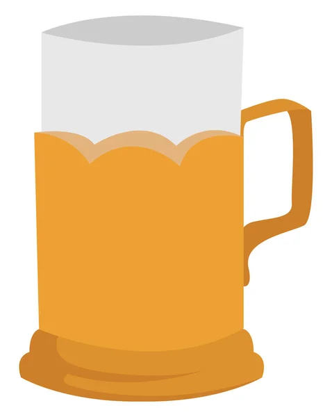 Glass of beer, illustration, vector on white background. — Stock Vector