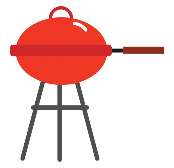 Red barbecue, illustration, vector on white background. — Stock Vector