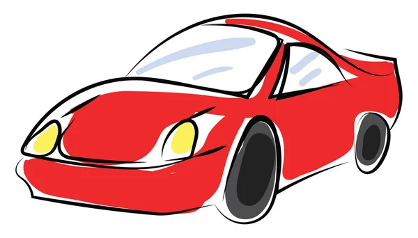 Voiture de sport rouge, illustration, vecteur sur fond blanc . — Image vectorielle