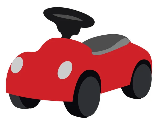Carro de brinquedo vermelho, ilustração, vetor no fundo branco . — Vetor de Stock