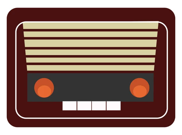 Radio rétro, illustration, vecteur sur fond blanc. — Image vectorielle