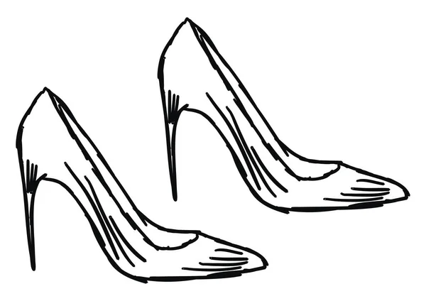 Kvinnors skor, illustration, vektor på vit bakgrund. — Stock vektor
