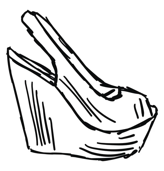 Zapatos de tacón alto, ilustración, vector sobre fondo blanco . — Archivo Imágenes Vectoriales