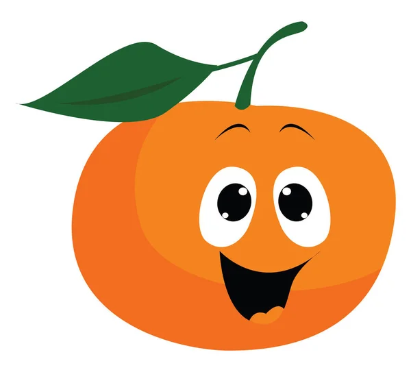 stock vector Smiling orange, illustration, vector on white background.