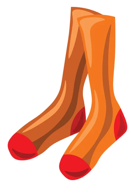 Calcetines naranja, ilustración, vector sobre fondo blanco. — Vector de stock