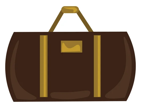 Brown suitcase, illustration, vector on white background. — Stock Vector