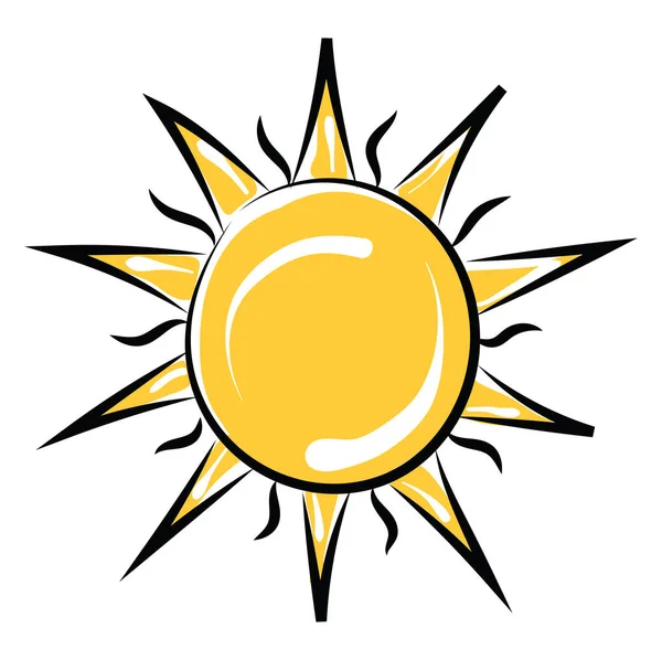 The sun, illustration, vector on white background. — Stock Vector