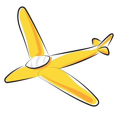 Oyuncak uçak, illüstrasyon, beyaz arkaplanda vektör.