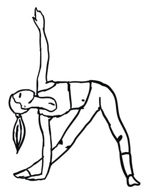 Yoga yapan kız, illüstrasyon, beyaz arka planda vektör.